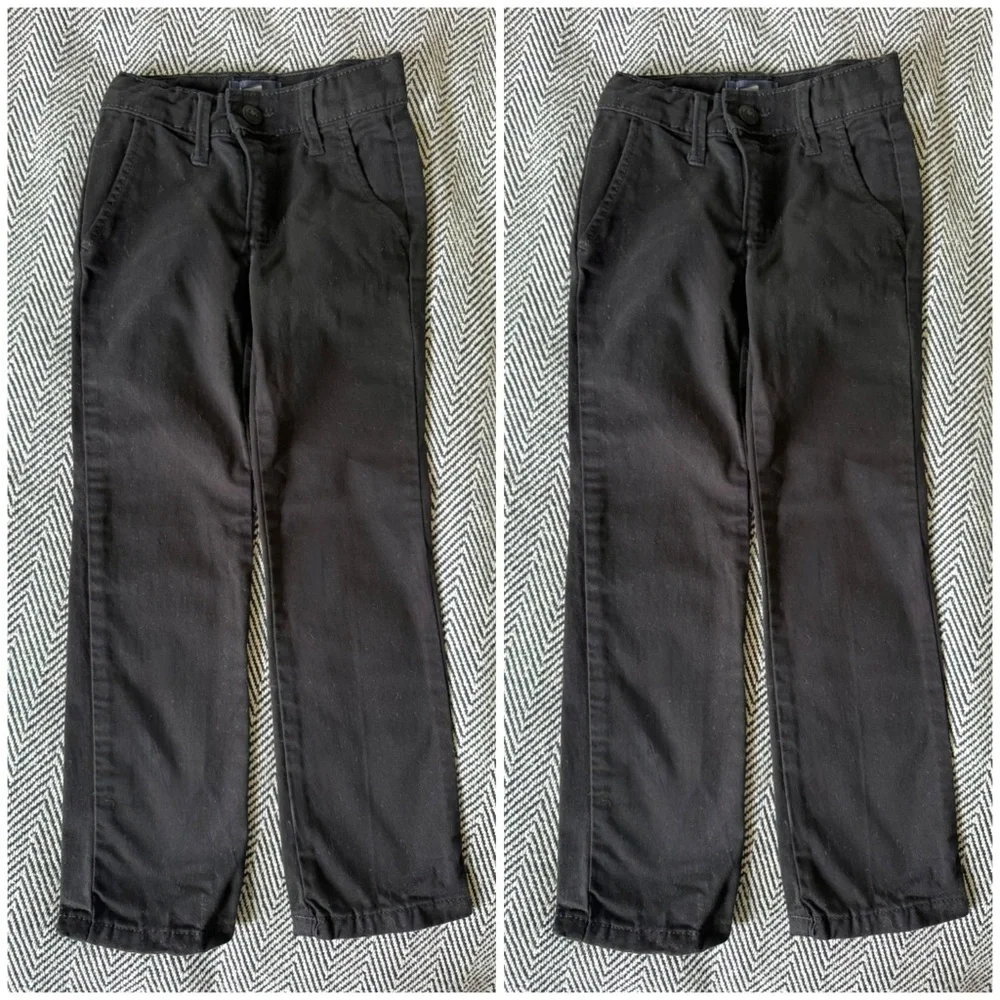 ✨ The Children’s Place Slim Chino Pants 2-Pack – Black, Size 5 Slim